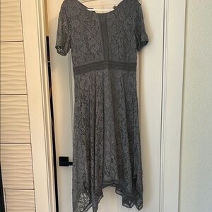 LC Lauren Conrad Gray Asymmetrical A-line Sundress
